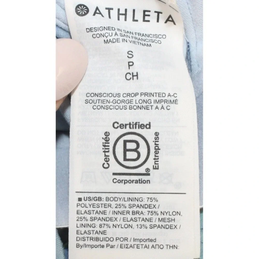 Athleta Girl Tie Dye Longline Sports Bra Crop Top Blue‎ Green Girls S
